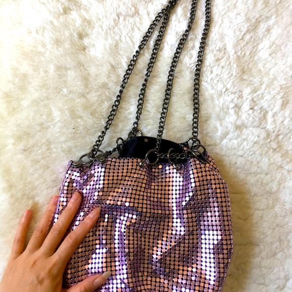 BCBGeneration Pink Metallic Pouch with Chain Strap - Picture 2 of 3